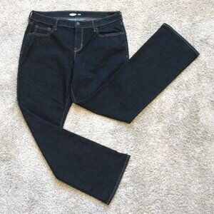 Old Navy Reg Fit Boot-Cut Womens Mid-Rise Jean Dark-Wash 12 Short 33 x 29.5 NWOT